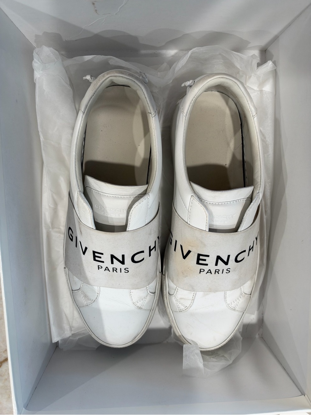 Givenchy Kids White Leather Logo Strap Sneakers